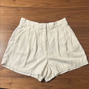 Abercrombie & Fitch White Linen Blend Shorts Size 28
